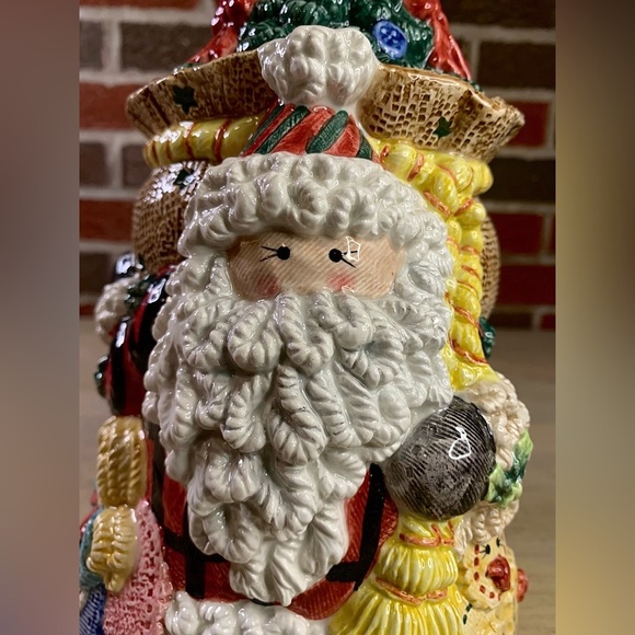 Fitz & Floyd‎ Essentials Santa Claus Christmas Tree Toy Sack Cookie Jar - Picture 10 of 10